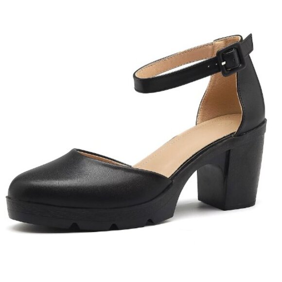 DADAWEN CHUNKY HEELS PLATFORM SHOES PARTY BUSINESS CASUAL - Picture 3 of 15